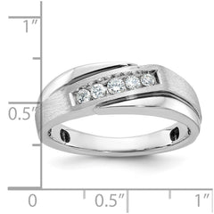 Men's White Gold Band with Black Rhodium Accent Mounting