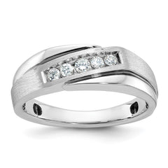 Men's White Gold Band with Black Rhodium Accent Mounting