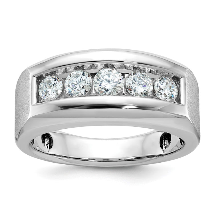 Men's White Gold Band with Satin Finish Sides. Mounting