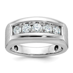 Men's White Gold Band with Satin Finish Sides. Mounting
