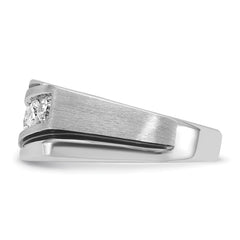 14kw w/ Black RHBG Men's Polish/Satin Lab Grown VS/SI+ G+ Dia Ring