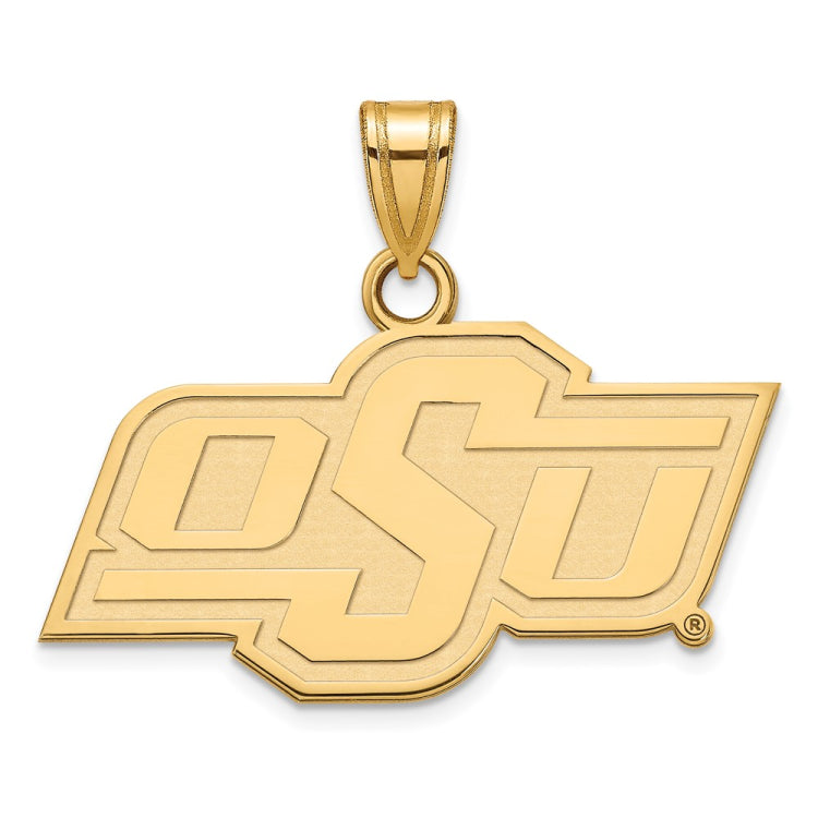 14k Gold LogoArt Oklahoma State University O-S-U Small Pendant