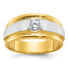 Men's TT 1/4ct Diamond Solitaire ring with Satin Finish Accent Mounting