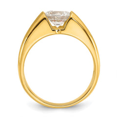 Men's YG Diamond Solitaire Ring with Soft Satin Finish