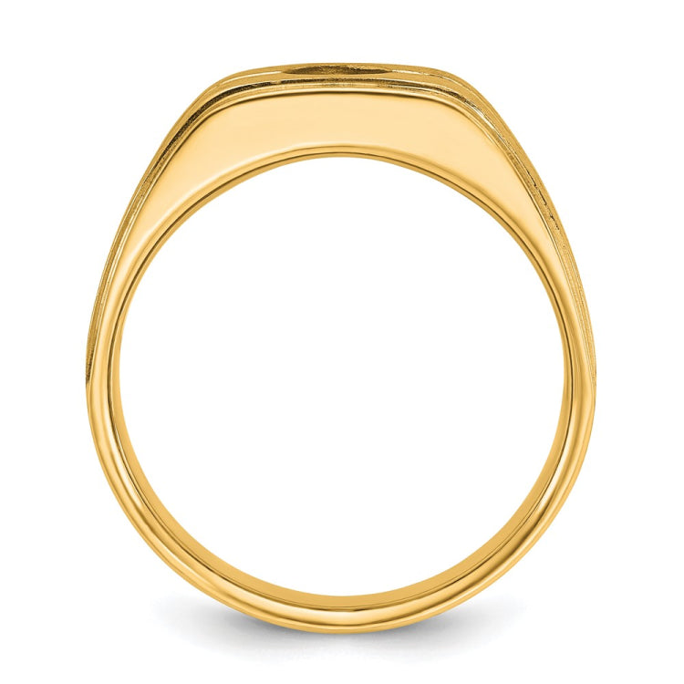 Men's WG Ring with Soft Satin Finish and Black Rhodium Pinstripe Mounting