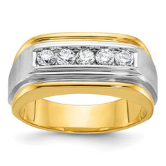 Men's TT Wedding Band with Satin Finish Accent Mounting