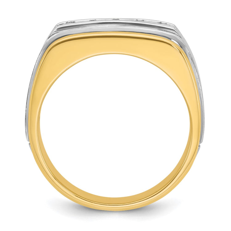 Men's TT Wedding Band with Satin Finish Accent Mounting