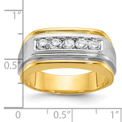 Men's TT Wedding Band with Satin Finish Accent Mounting