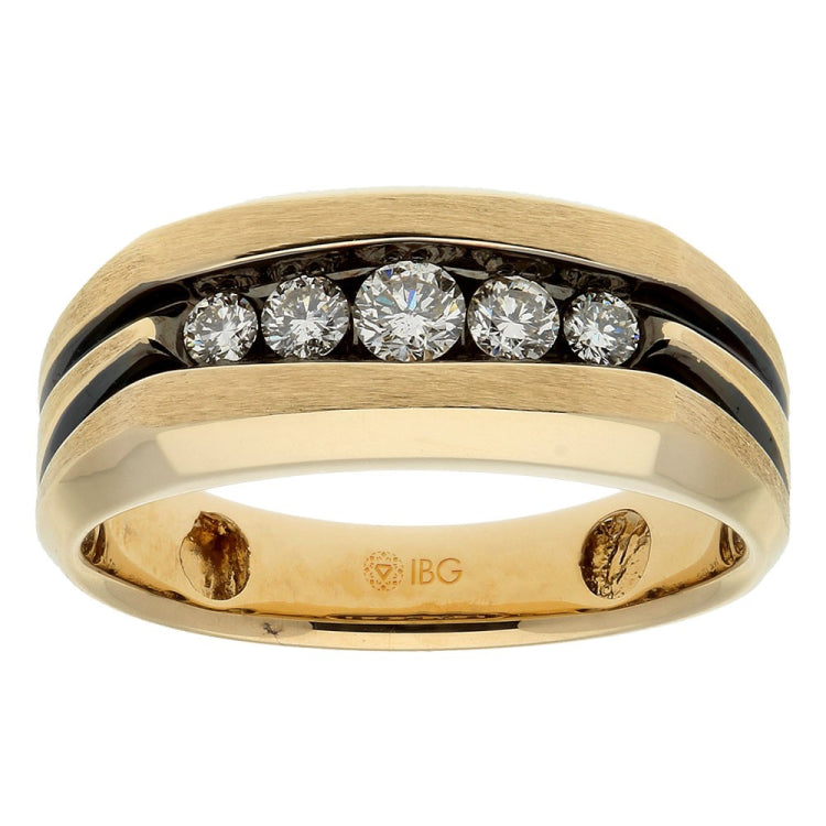 Men's White Gold Diamond Band with Black Rhodium Accent 1/2ct TDW
