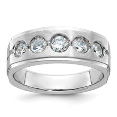 Men's White Gold Wedding Band with Satin Finish Mounting