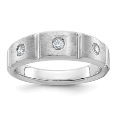 Men's 18k WG Wedding Band with Soft Satin Finish Mounting