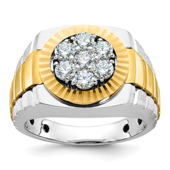 Men's Two-tone Cluster Ring  (yellow parts/bezel) Mounting