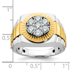 Men's Two-tone Cluster Ring  (yellow parts/bezel) Mounting