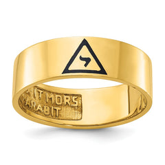 10K Polished Enameled Masonic Virtus Junxit Men's Ring