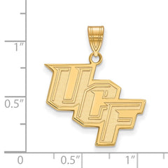 14k Gold LogoArt University of Central Florida U-C-F Large Pendant