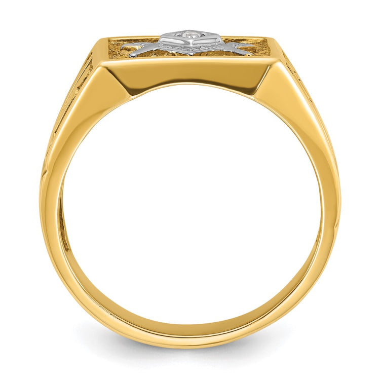 Men's Masonic Blue Lodge Ring with Diamond Accent Mounting