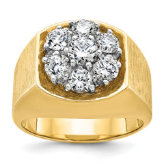Men's 2ct tw YG Diamond Cluster Ring with SE Finish Accent Mounting