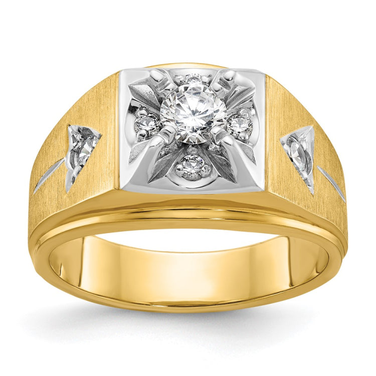 Men's .80tw Diamond Cluster with SE Finish and rhodium accent Mounting