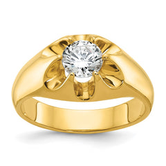 Men's Diamond Solitaire Ring with Bright Polish Finish Mounting