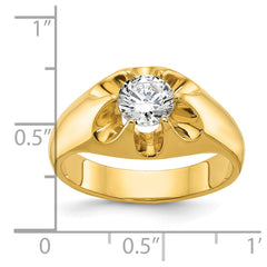 Men's Diamond Solitaire Ring with Bright Polish Finish Mounting