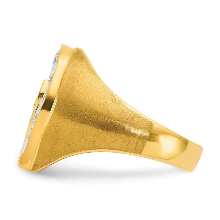 14k YG with Rh IBGoodman Men's Satin Horseshoe Diamond Ring Mounting