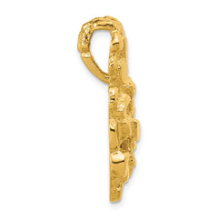Men's Yellow Gold Nugget Pendant with Lab Grown VS/SI+ G+ Dias
