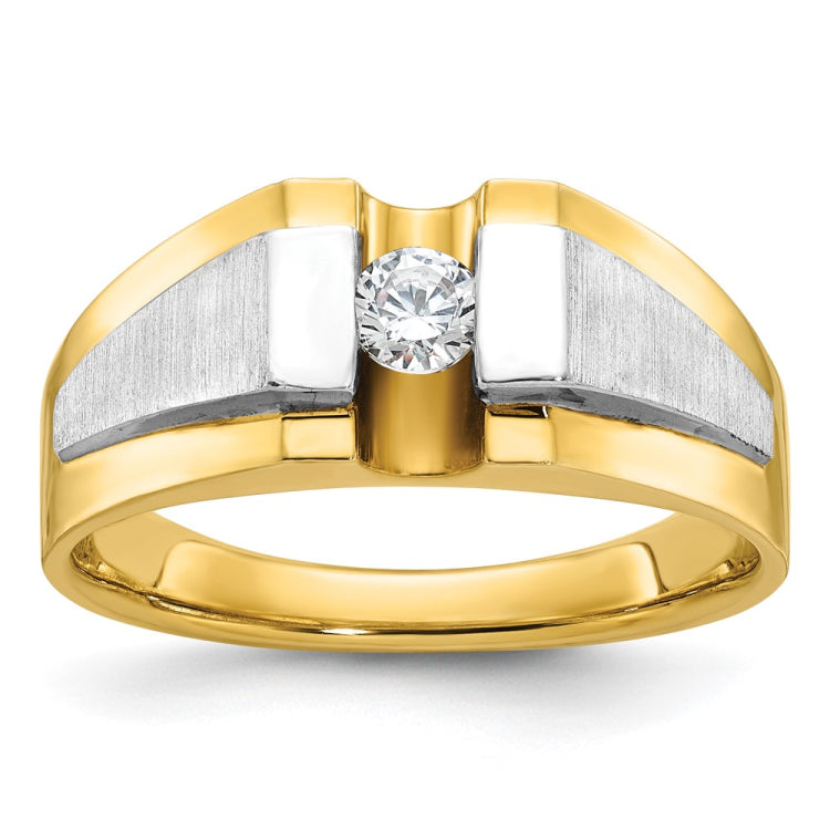 Men's Two-tone 1/4ct Diamond Solitaire Ring Mounting