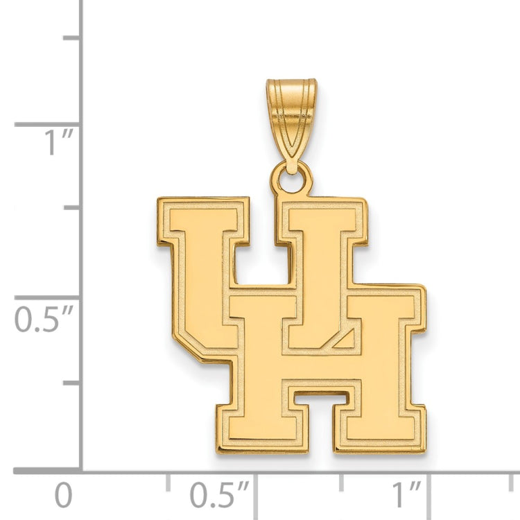 14k Gold LogoArt University of Houston U-H Large Pendant