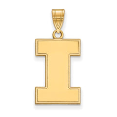 14k Gold LogoArt University of Illinois Letter I Large Pendant