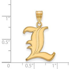 14k Gold LogoArt University of Louisville Letter L Large Pendant