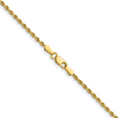 14K 16 inch 1.75mm Diamond-cut Rope with Lobster Clasp Chain