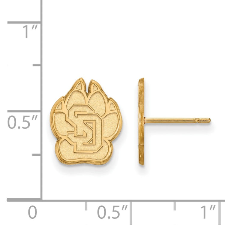 14k Gold LogoArt University of South Dakota Small Post Earrings