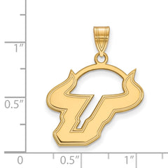 14k Gold LogoArt University of South Florida Bull Large Pendant