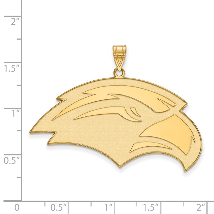 14k Gold LogoArt University of Southern Mississippi Eagle Extra Large Pendant