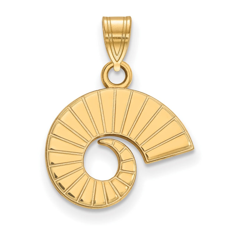 14k Gold LogoArt Colorado State University Ram Horn Small Pendant