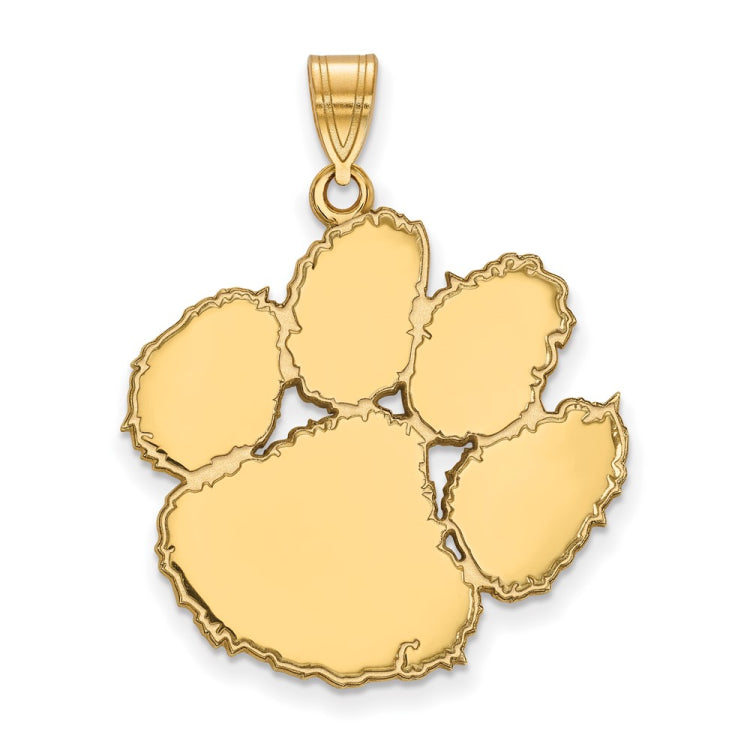 14k Gold LogoArt Clemson University Tiger Paw Extra Large Pendant