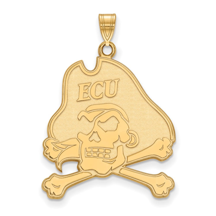 14k Gold LogoArt East Carolina University Pirate Extra Large Pendant