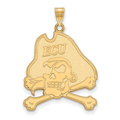 14k Gold LogoArt East Carolina University Pirate Extra Large Pendant