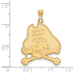 14k Gold LogoArt East Carolina University Pirate Extra Large Pendant