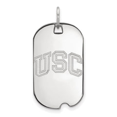 14k White Gold University of Southern California U-S-C Small Dog Tag Pendant