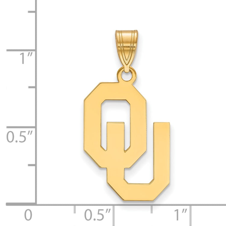 14k Gold LogoArt University of Oklahoma O-U Large Pendant