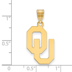 14k Gold LogoArt University of Oklahoma O-U Large Pendant