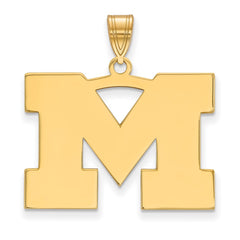 14k Gold LogoArt University of Michigan Letter M Large Pendant