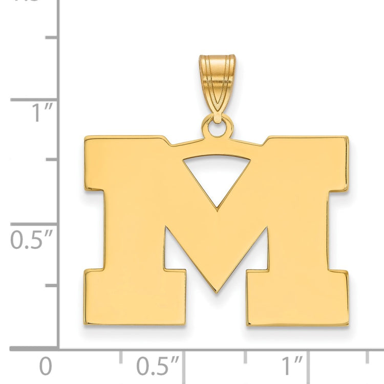14k Gold LogoArt University of Michigan Letter M Large Pendant