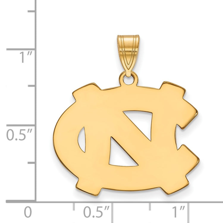 14k Gold LogoArt University of North Carolina N-C Large Pendant
