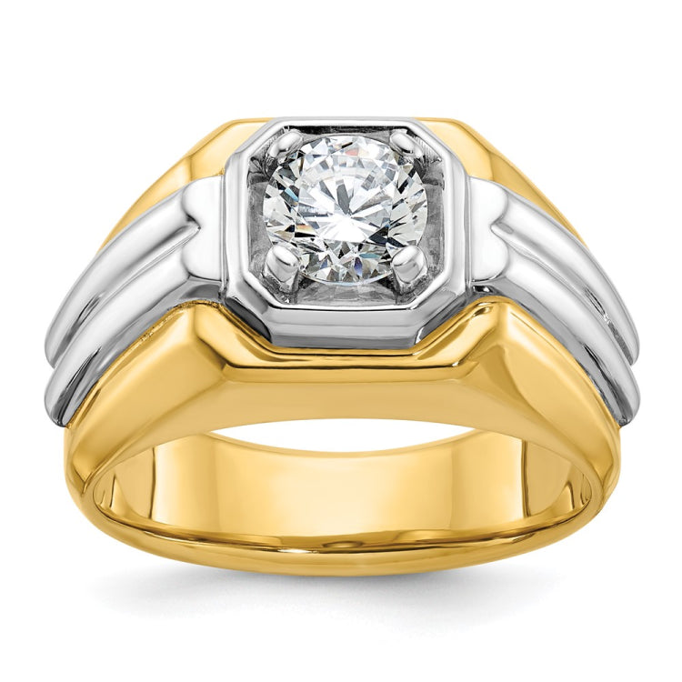 Men's TT Solitaire Ring with All Bright Finish (comfort-fit) Mounting