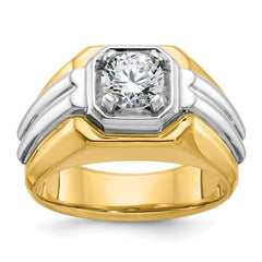 Men's TT Solitaire Ring with All Bright Finish (comfort-fit) Mounting
