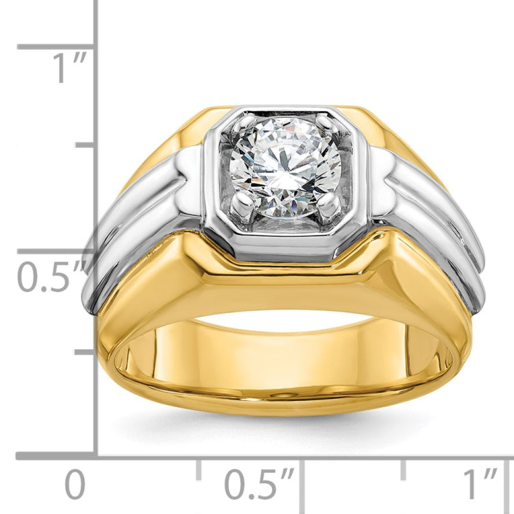 Men's TT Solitaire Ring with All Bright Finish (comfort-fit) Mounting
