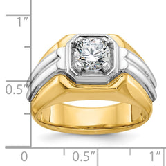 Men's TT Solitaire Ring with All Bright Finish (comfort-fit) Mounting