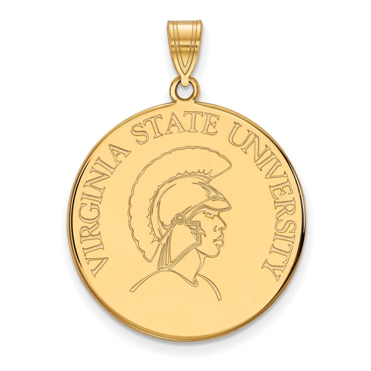 14k Gold LogoArt Virginia State University Extra Large Disc Pendant